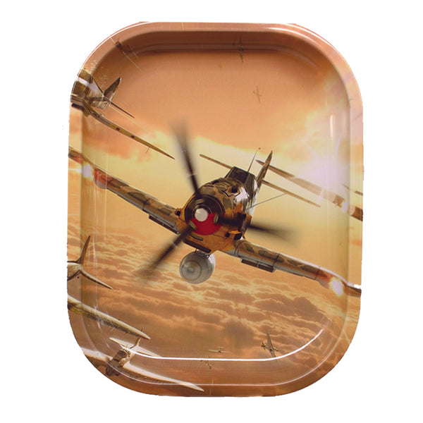 OAMSHUE | Premium Small Metal Tray | Unbreakable Rolling Tray (7x5.5in) - by OAMSHUE (Flying Fighter