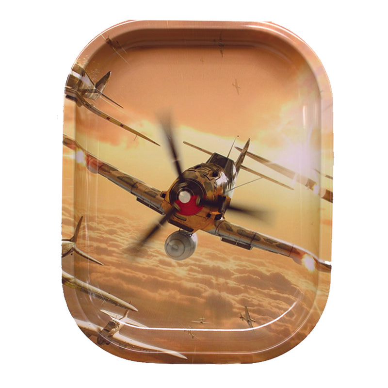 OAMSHUE | Premium Small Metal Tray | Unbreakable Rolling Tray (7x5.5in) - by OAMSHUE (Flying Fighter