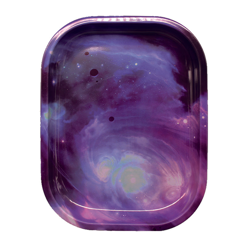 OAMSHUE | Premium Small Metal Tray | Unbreakable Rolling Tray (7x5.5in) - by OAMSHUE (Psychedelic Universe)