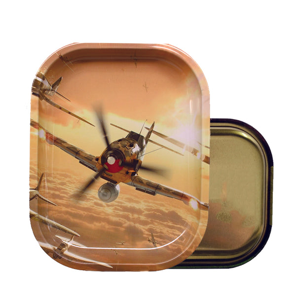 OAMSHUE | Premium Small Metal Tray | Unbreakable Rolling Tray (7x5.5in) - by OAMSHUE (Flying Fighter