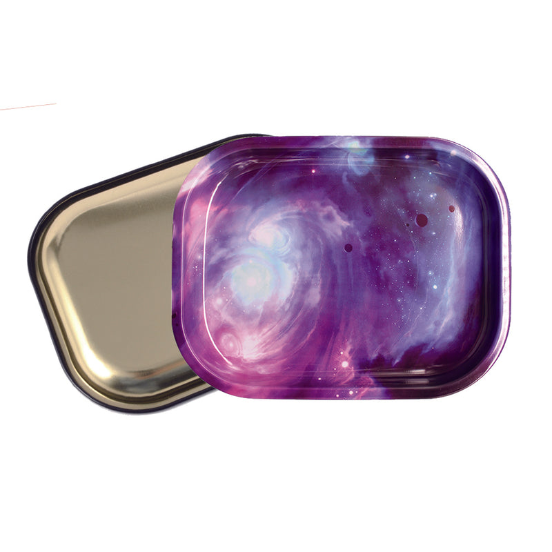 OAMSHUE | Premium Small Metal Tray | Unbreakable Rolling Tray (7x5.5in) - by OAMSHUE (Psychedelic Universe)